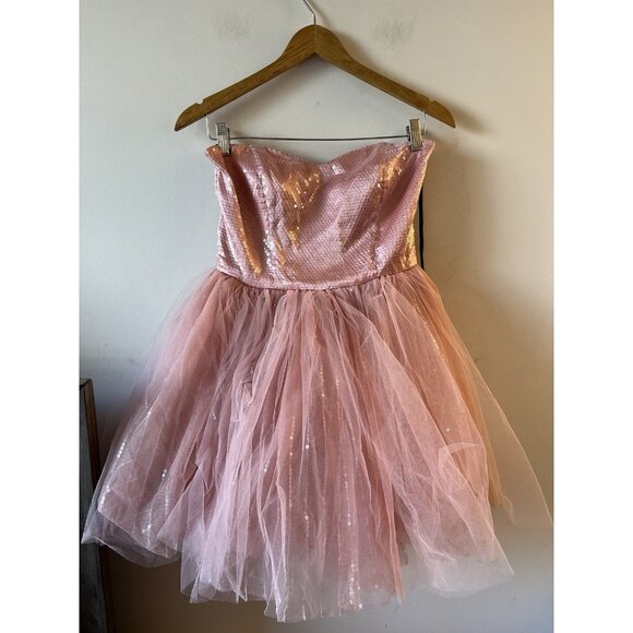 Betsey Johnson Collection Vintage Dress Pink Tutu Corset Sequins Tulle Prom SZ 6 - Picture 1 of 14